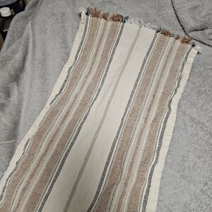 Fall Table Runner Linen Burlap 72x13 Inch Maple Pumpkin Gray